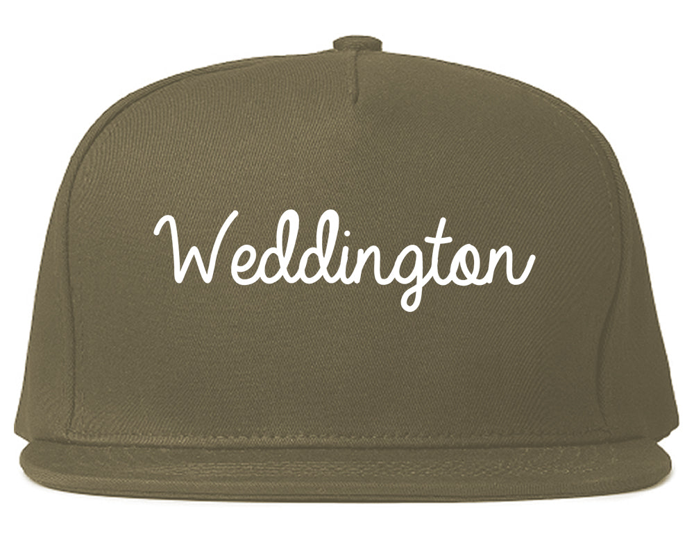 Weddington North Carolina NC Script Mens Snapback Hat Grey