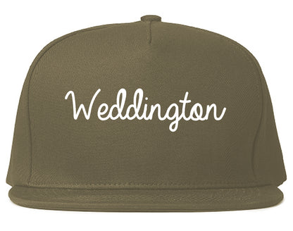 Weddington North Carolina NC Script Mens Snapback Hat Grey