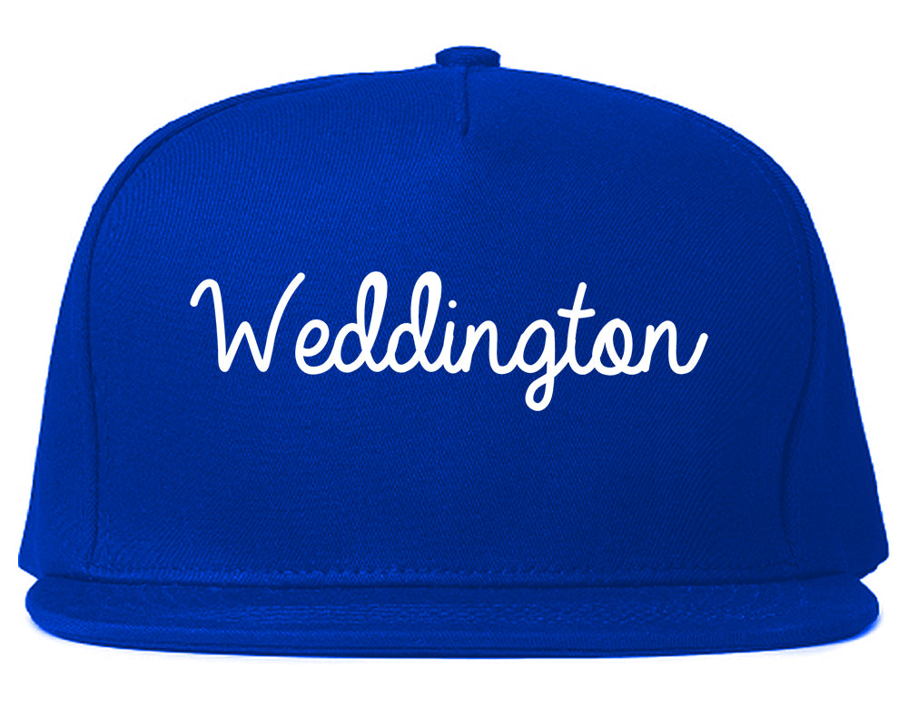 Weddington North Carolina NC Script Mens Snapback Hat Royal Blue