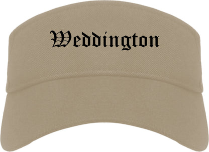 Weddington North Carolina NC Old English Mens Visor Cap Hat Khaki