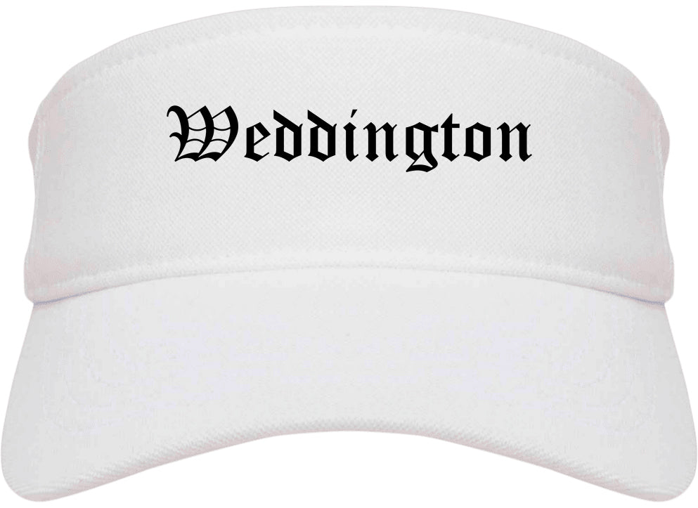 Weddington North Carolina NC Old English Mens Visor Cap Hat White