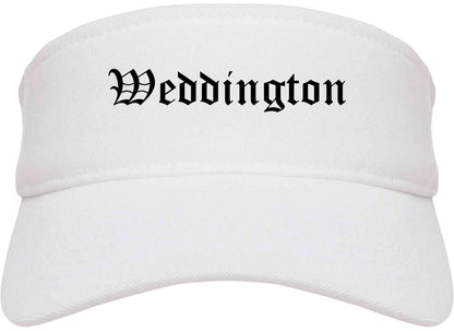 Weddington North Carolina NC Old English Mens Visor Cap Hat White