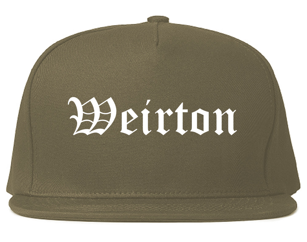 Weirton West Virginia WV Old English Mens Snapback Hat Grey