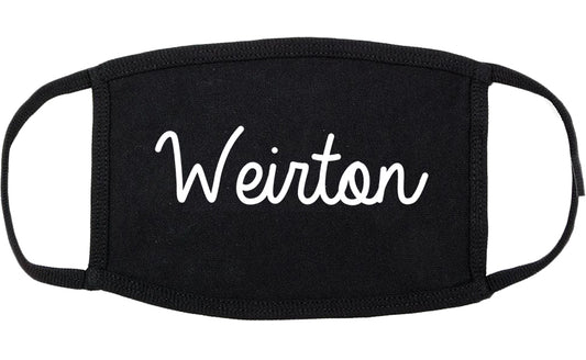 Weirton West Virginia WV Script Cotton Face Mask Black