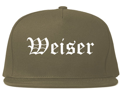 Weiser Idaho ID Old English Mens Snapback Hat Grey