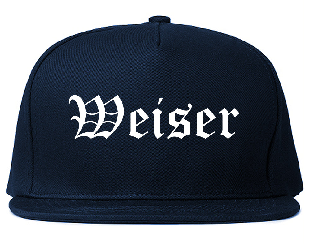 Weiser Idaho ID Old English Mens Snapback Hat Navy Blue