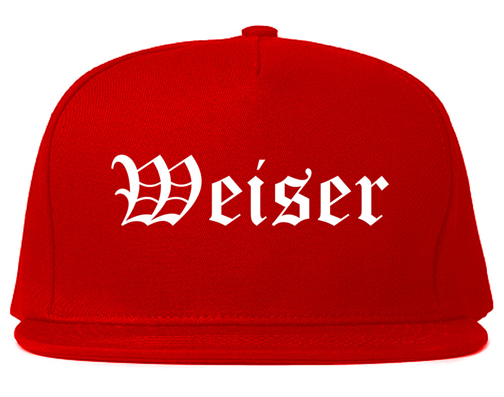Weiser Idaho ID Old English Mens Snapback Hat Red