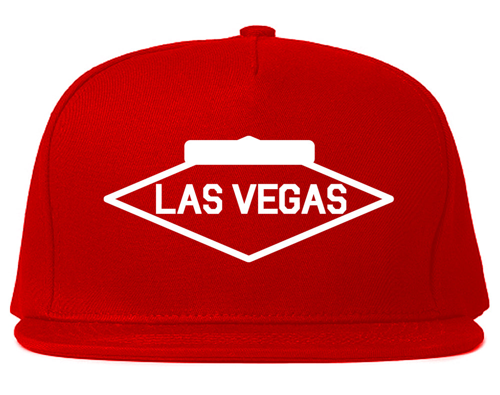Welcome To Las Vegas Diamond Mens Snapback Hat Red