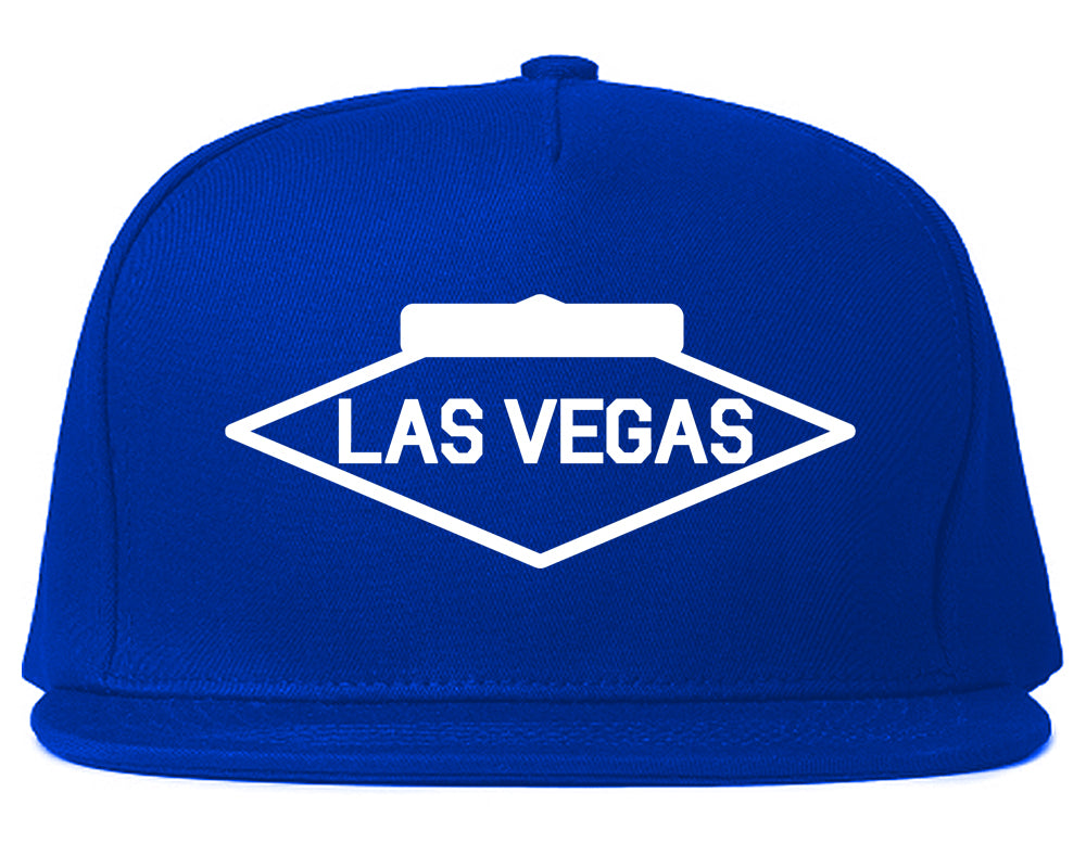 Welcome To Las Vegas Diamond Mens Snapback Hat Royal Blue