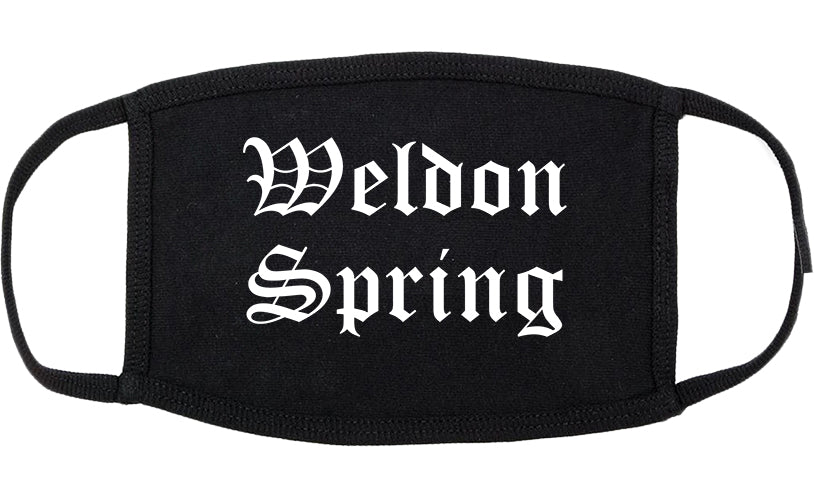 Weldon Spring Missouri MO Old English Cotton Face Mask Black