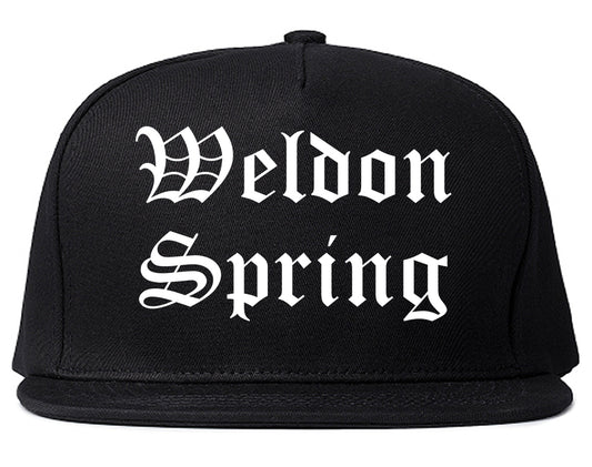 Weldon Spring Missouri MO Old English Mens Snapback Hat Black