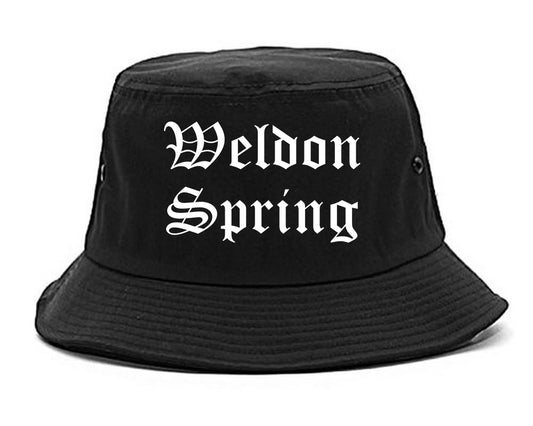 Weldon Spring Missouri MO Old English Mens Bucket Hat Black