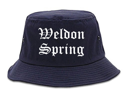 Weldon Spring Missouri MO Old English Mens Bucket Hat Navy Blue