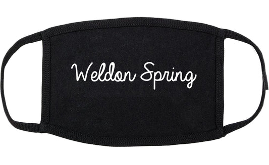 Weldon Spring Missouri MO Script Cotton Face Mask Black