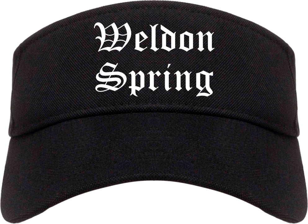 Weldon Spring Missouri MO Old English Mens Visor Cap Hat Black