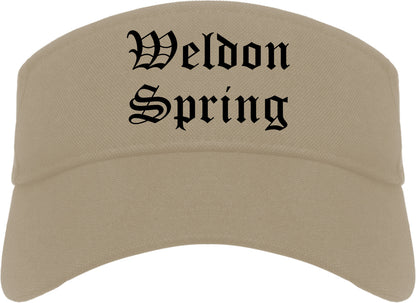 Weldon Spring Missouri MO Old English Mens Visor Cap Hat Khaki