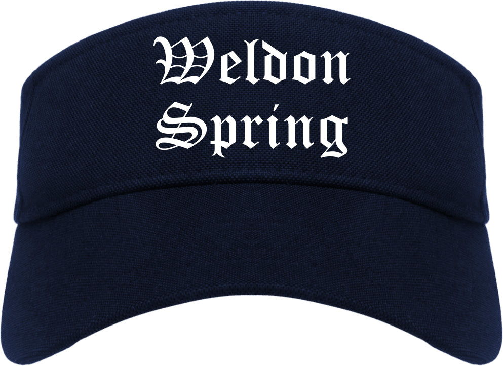 Weldon Spring Missouri MO Old English Mens Visor Cap Hat Navy Blue