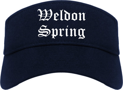 Weldon Spring Missouri MO Old English Mens Visor Cap Hat Navy Blue