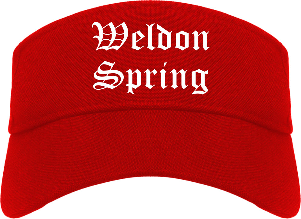Weldon Spring Missouri MO Old English Mens Visor Cap Hat Red