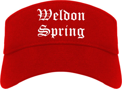 Weldon Spring Missouri MO Old English Mens Visor Cap Hat Red