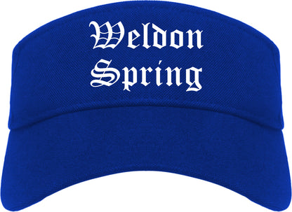 Weldon Spring Missouri MO Old English Mens Visor Cap Hat Royal Blue