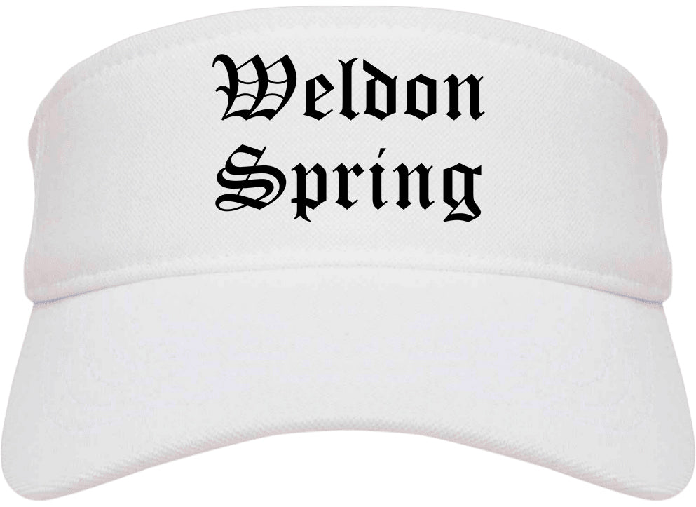 Weldon Spring Missouri MO Old English Mens Visor Cap Hat White