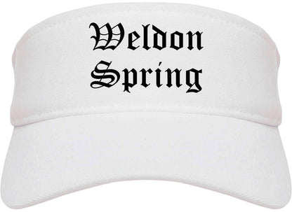 Weldon Spring Missouri MO Old English Mens Visor Cap Hat White