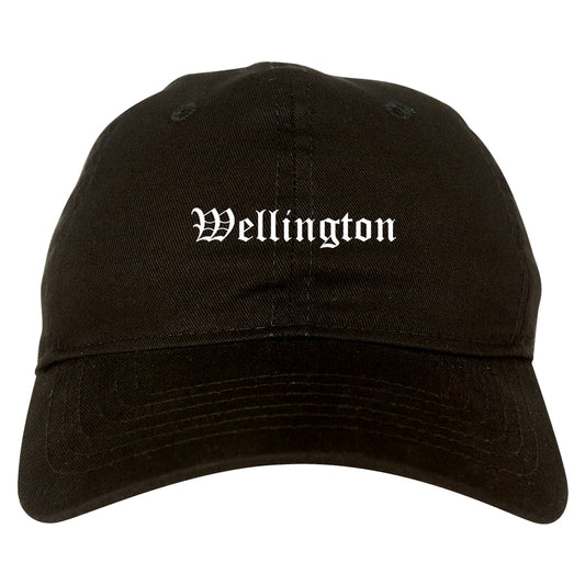Wellington Colorado CO Old English Mens Dad Hat Baseball Cap Black
