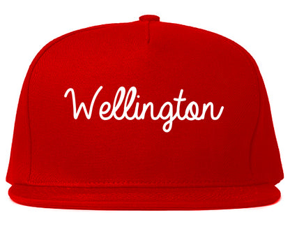 Wellington Florida FL Script Mens Snapback Hat Red