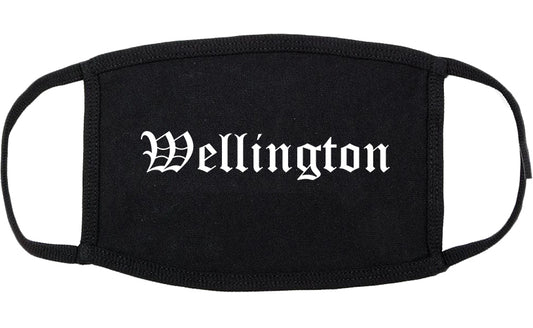 Wellington Ohio OH Old English Cotton Face Mask Black