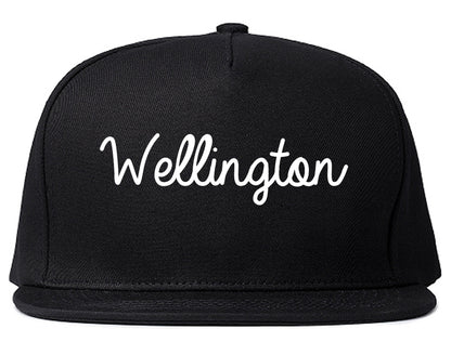 Wellington Ohio OH Script Mens Snapback Hat Black