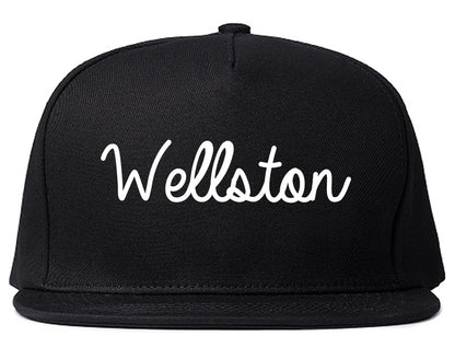 Wellston Ohio OH Script Mens Snapback Hat Black