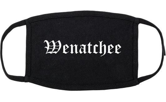 Wenatchee Washington WA Old English Cotton Face Mask Black