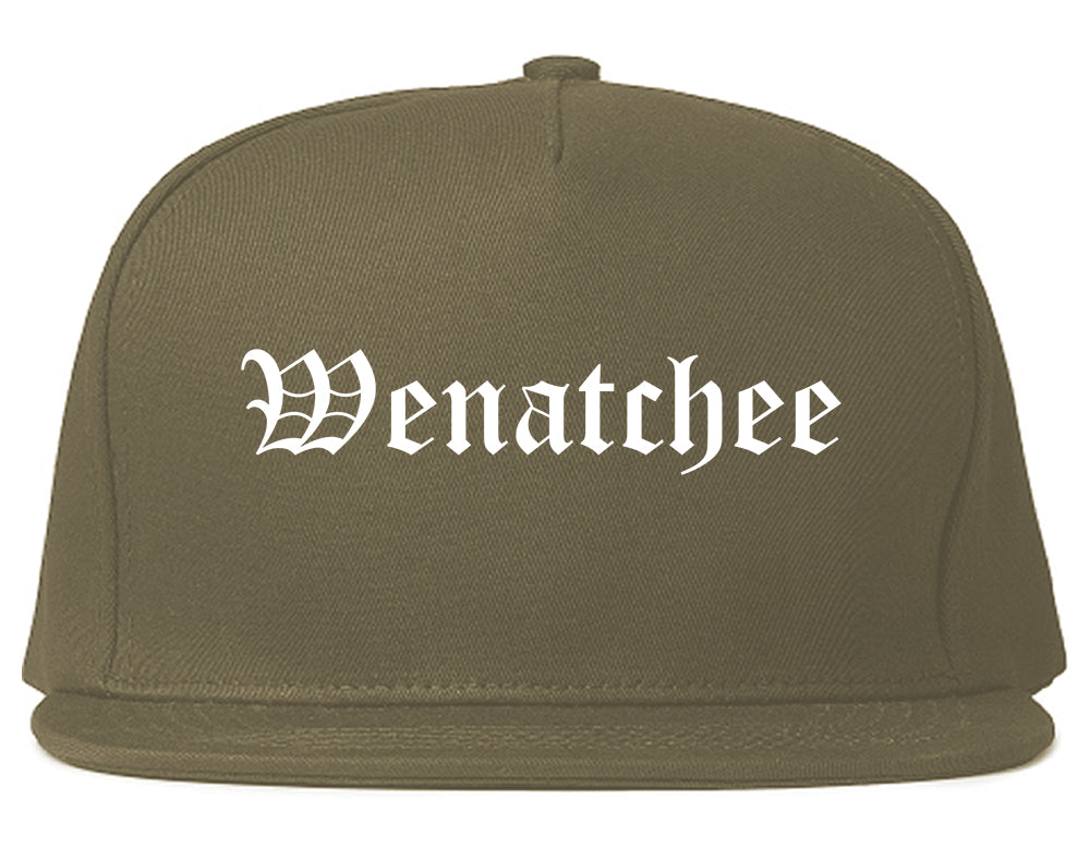 Wenatchee Washington WA Old English Mens Snapback Hat Grey