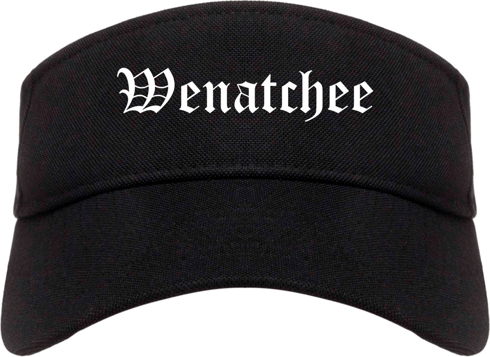 Wenatchee Washington WA Old English Mens Visor Cap Hat Black