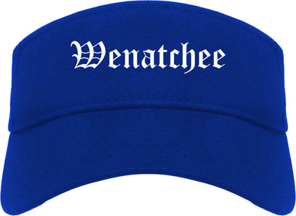 Wenatchee Washington WA Old English Mens Visor Cap Hat Royal Blue
