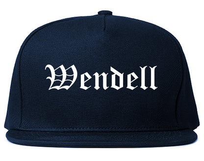 Wendell North Carolina NC Old English Mens Snapback Hat Navy Blue