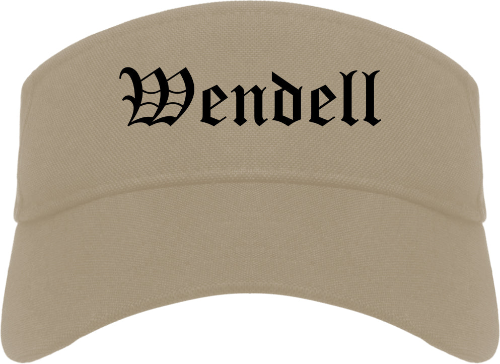 Wendell North Carolina NC Old English Mens Visor Cap Hat Khaki