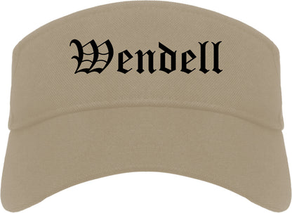 Wendell North Carolina NC Old English Mens Visor Cap Hat Khaki