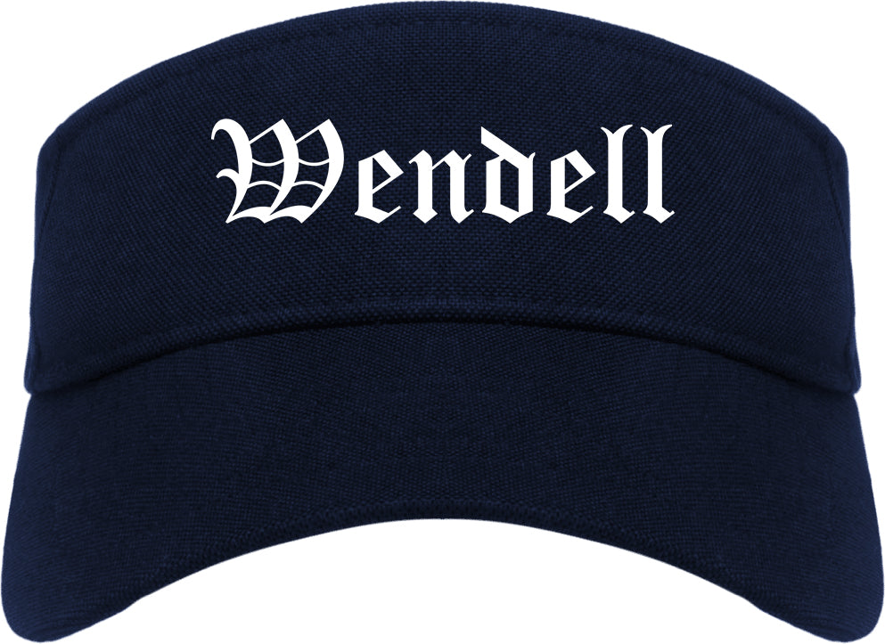 Wendell North Carolina NC Old English Mens Visor Cap Hat Navy Blue