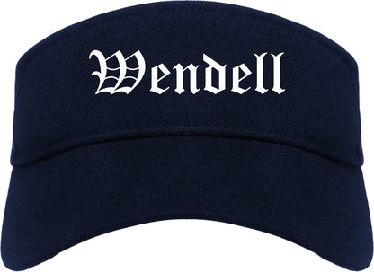 Wendell North Carolina NC Old English Mens Visor Cap Hat Navy Blue