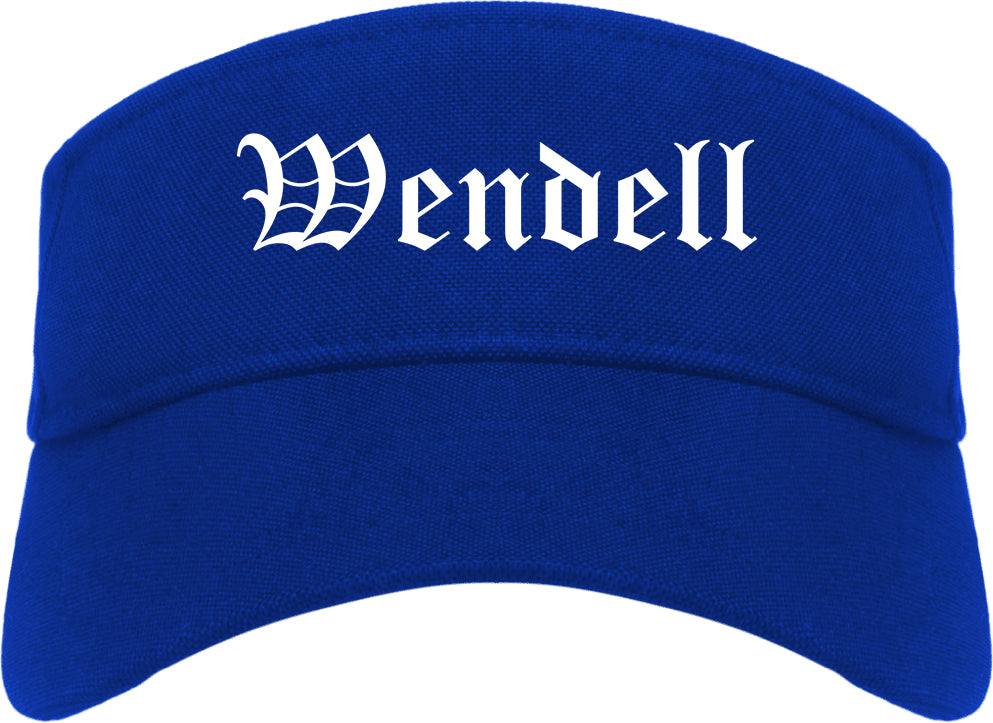 Wendell North Carolina NC Old English Mens Visor Cap Hat Royal Blue