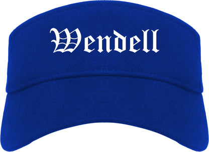 Wendell North Carolina NC Old English Mens Visor Cap Hat Royal Blue