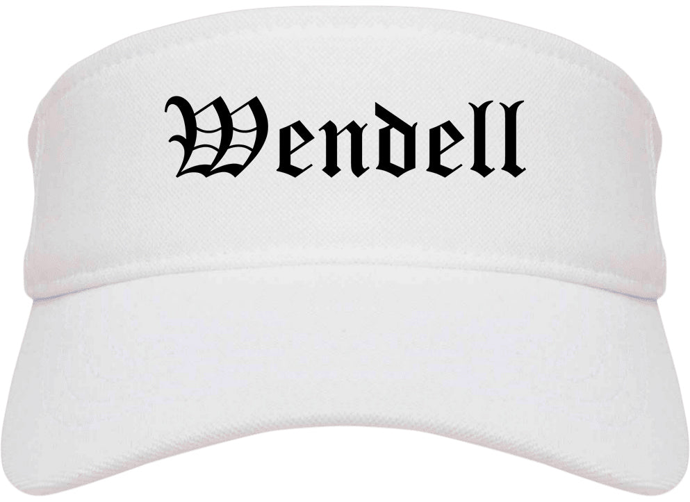 Wendell North Carolina NC Old English Mens Visor Cap Hat White