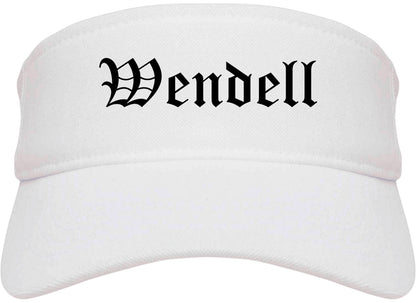 Wendell North Carolina NC Old English Mens Visor Cap Hat White