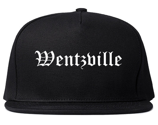 Wentzville Missouri MO Old English Mens Snapback Hat Black