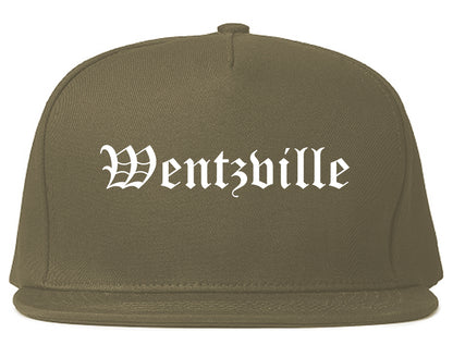 Wentzville Missouri MO Old English Mens Snapback Hat Grey