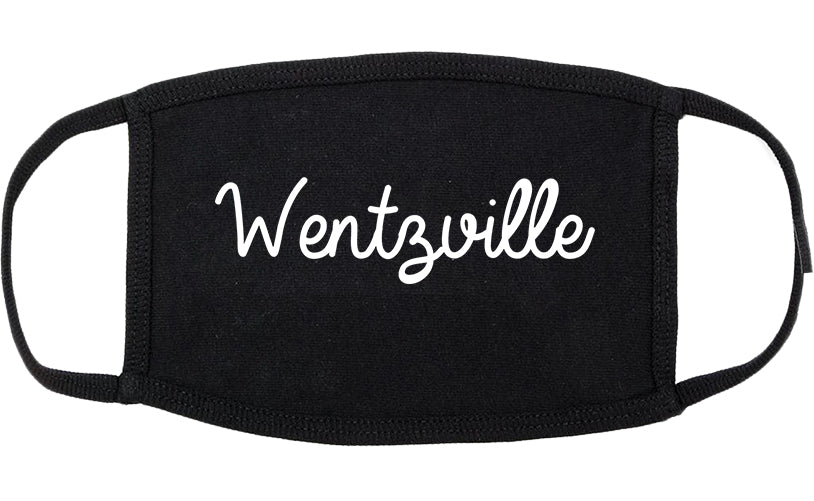Wentzville Missouri MO Script Cotton Face Mask Black