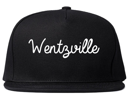 Wentzville Missouri MO Script Mens Snapback Hat Black