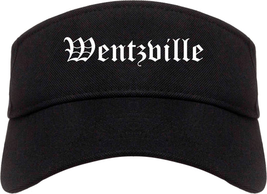 Wentzville Missouri MO Old English Mens Visor Cap Hat Black